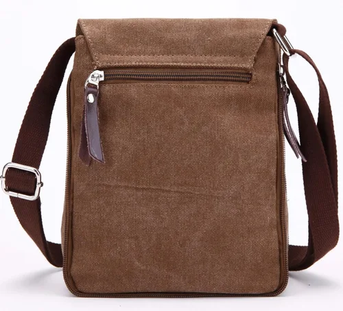 Vista 3 de Berchirly Pequeño bolso bandolera de cuero vintage de lona