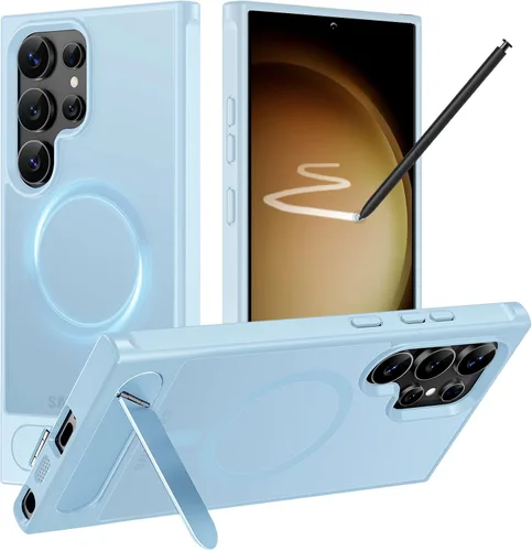 Vista 35 de Hualele - Funda magnética para Samsung Galaxy S24 Plus/S25 Plus con soporte de metal, [compatible con MagSafe]