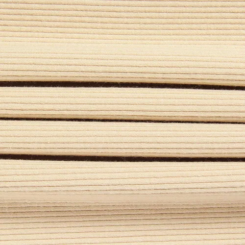 Vista 3 de Roselux - Camiseta ajustada de manga corta con cuello redondo de canalé, camiseta básica de punto. Beige