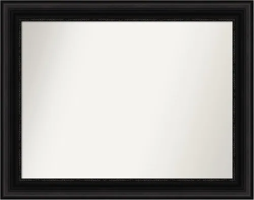 Vista 97 de Amanti Art Espejo personalizado, espejo de baño negro puente, espejo de pared o espejo de tocador de baño sobre el fregadero (26 x 26 pulgadas)