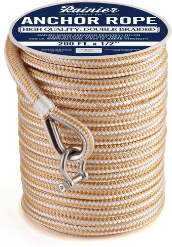 Vista 23 de RainierSupplyCo Cuerda de anclaje para barco - Línea de anclaje de cuerda marina trenzada doble - 100/150 / 200/300 pies de línea de navegación