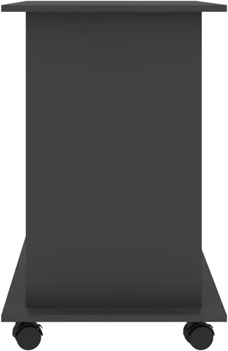 Vista 6 de Compact Gray Computer Desk with Sliding Components, Engineered Wood Construction, Modern Design for Home Office, Includes Three Built-in Shelves and