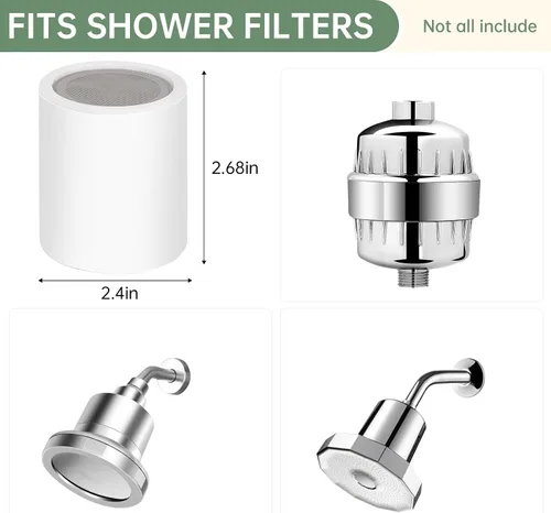 Vista 5 de Cartucho de repuesto universal para filtro de ducha, paquete de 4 filtros de cabezal de ducha de 20 etapas para agua dura, presurización
