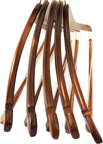 Vista 4 de Quality Hangers Perchas de madera hermosas y resistentes para trajes, perchas curvadas ideales para viajeros, perchas resistentes con barra