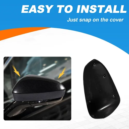 Vista 7 de Cubierta de fibra de carbono para espejo retrovisor para puerta, cubierta protectora para Ford Fusion 2013-2018【Solo para versión