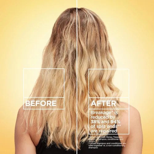 Vista 2 de Garnier Whole Blends Honey Treasures Champú reparador, para cabello seco y dañado, 22 onzas líquidas, 2 unidades (el embalaje puede variar)