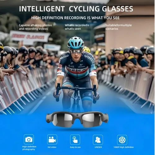 Vista 3 de Smart Bike Glasses Cámara HD 1080P WiFi Deportes Gafas con Cámara Video Gafas Video para Hombres/Mujer con 32G TF Tarjeta