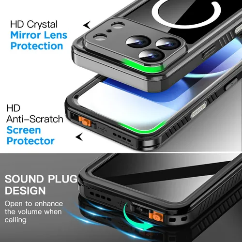Vista 7 de AICase Funda impermeable transparente para iPhone 18 Pro con MagSafe