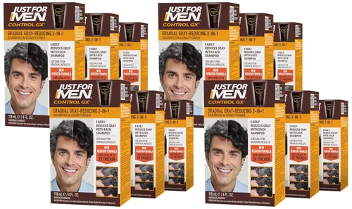 Vista 10 de Just for Men Control GX Champú y Acondicionador Reductor de Canas 2 en 1, Color Gradual del Cabello con Queratina para un Cabello más Fuerte, Grueso
