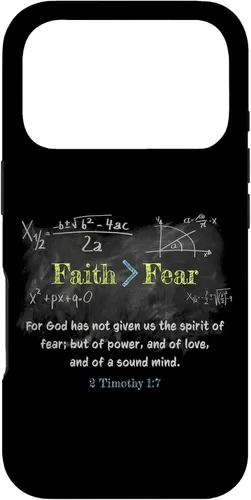 Vista 30 de Faith > Fear 2 Timothy 1:7 Christian Verse Math Equation Case for iPhone 17