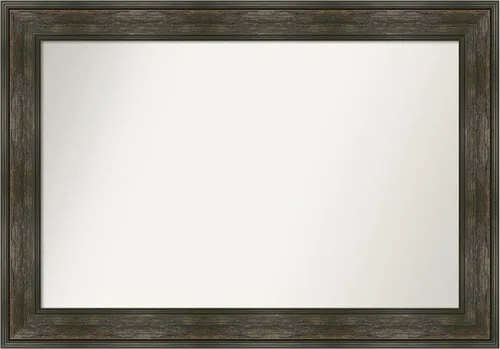 Vista 199 de Amanti Art Espejo de baño marrón para sobre fregadero, 26 x 26 pulgadas, espejo de tocador cuadrado marrón rústico Alexandria, marco de madera