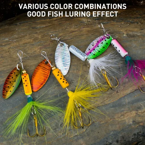 Vista 5 de THKFISH Spinnerbait Spinners Spinnerbait señuelos de trucha Señuelos de pesca para lubina trucha Crappie