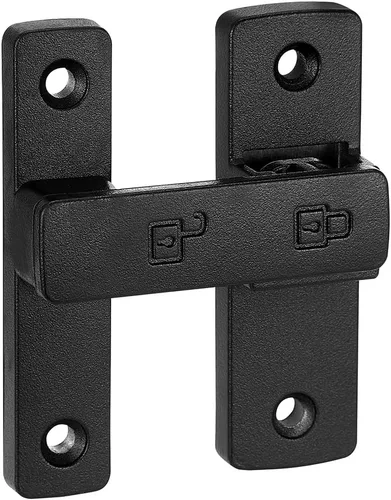 Vista 6 de INIRET Pestillos de puerta de granero negro mate, cerradura de puerta de 180 grados, herrajes para puerta abatible, cerradura de puerta de aleación