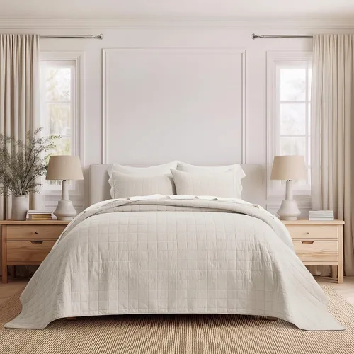 Vista 20 de EVERGRACEHOME - Juego de edredón de punto de caja 100% algodón, tamaño Queen, abedul Garment-Washed Softness, Lightweight All-Season Warmth, Cozy