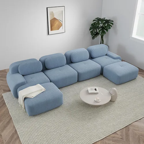 Vista 23 de Sofá sin hueso de 82 pulgadas, cómodo sofá cama de dos plazas, sofá comprimido con asiento profundo, sofá nube de pana para sala de estar