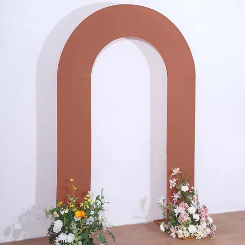 Vista 12 de Efavormart - Funda de arco abierto de elastano beige de 7 pies, doble cara, ajuste cómodo, en forma de U, para bodas escandalosas y decoración