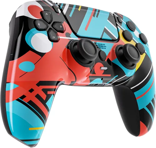 Vista 2 de Custom Wireless Controller Compatible with PS5 - Multiple Designs Available (Abstract Fusion)