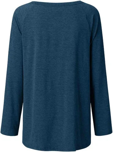 Vista 2 de Aniywn Sudadera de talla grande para mujer holgada de manga cortalarga delgada sólida impresa sin botones