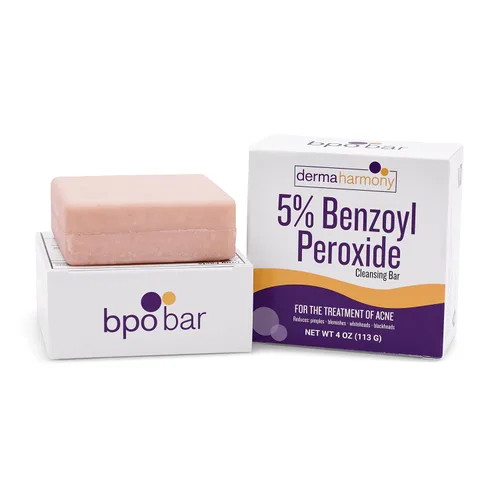 Vista 2 de Dermaharmony Barra limpiadora de peróxido de benzoilo al 5% para el acné (4 oz)