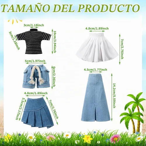 Vista 3 de Bencailor 8 piezas de ropa de muñeca de Navidad para muñecas de 11.5 pulgadas, accesorios de muñeca, suéteres, pantalones de mezclilla, ropa regular