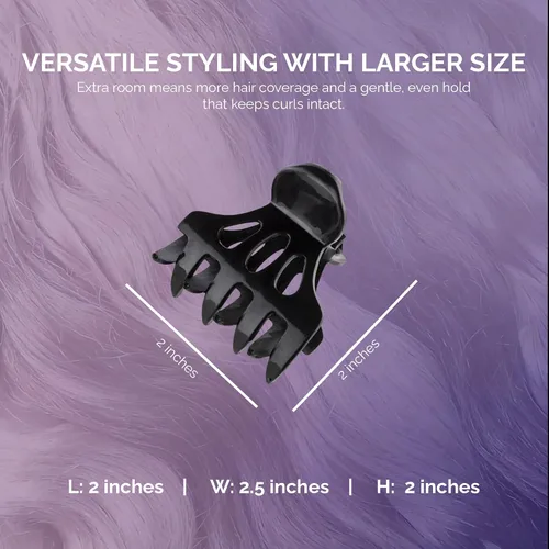 Vista 4 de Curl Keeper Pinzas de pelo para cabello grueso y fino, pinzas de garra con dientes anchos (paquete de 12) - Pinzas grandes para mujeres - Soporte