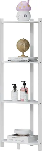 Vista 17 de Wisuce Estante esquinero, estantes esquineros de bambú 100% real, estante organizador de almacenamiento para baño, sala de estar, cocina