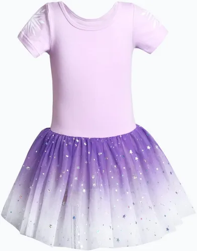 Vista 6 de EQSJIU Leotardos de ballet de unicornio con tutú para niñas pequeñas, vestido de falda de tul de algodón para bailar