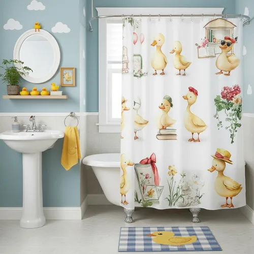 Vista 57 de Castle Fairy Watercolr - Cortina de ducha de tela de carreras de caballos, cortinas de ducha de juego de caballos para baño, cortina de ducha