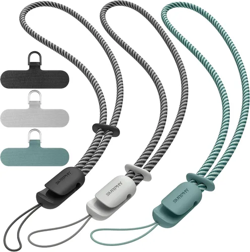 Vista 27 de SURPHY Paquete de 3 correas de muñeca para teléfono con lengüeta de sujeción para teléfono celular, correa para teléfono celular, correa para A