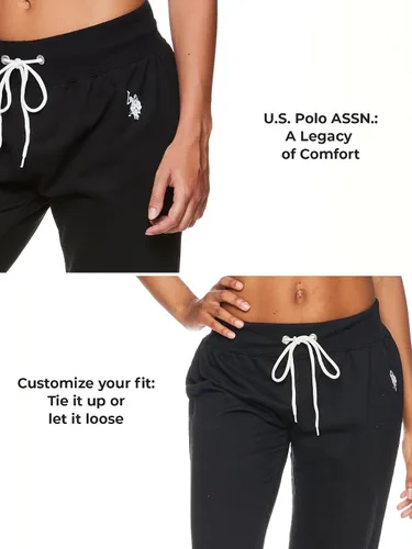 Vista 3 de U.S. Polo Assn. Pantalones deportivos para mujer Pantalones deportivos de rizo francés para mujer con bolsillos Bonitos joggers para mujer
