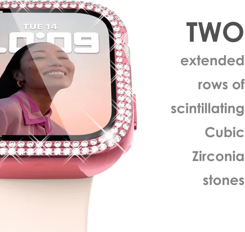 Vista 207 de Surace Bling - Carcasa con protector de pantalla para Apple Watch Series 3, 2, 1 de 1.496 pulgadas