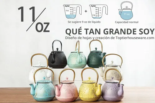 Vista 4 de Toptier Mini Tetera Pequeña, Tetera de Hierro Fundido Súper Pequeña para Estufa, Hervidor de Té Japonés del Tamaño de la Palma de la Mano Seguro