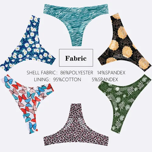 Vista 2 de Bolivelan Tangas impresas inconsútiles de las señoras ropa interior invisible de las mujeres