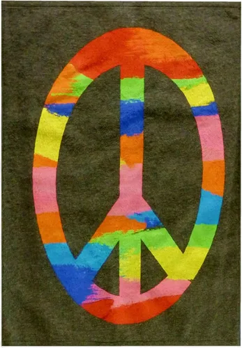 Vista 6 de 3dRose Image of Rainbow Peace Sign 11x12 Wash Cloth for Face and Body