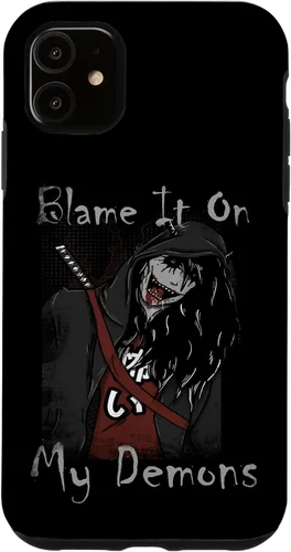 Vista 5 de Funda para iPhone 15 Blame It On My Demons - Funda de manga de anime de monstruo de terror japonés