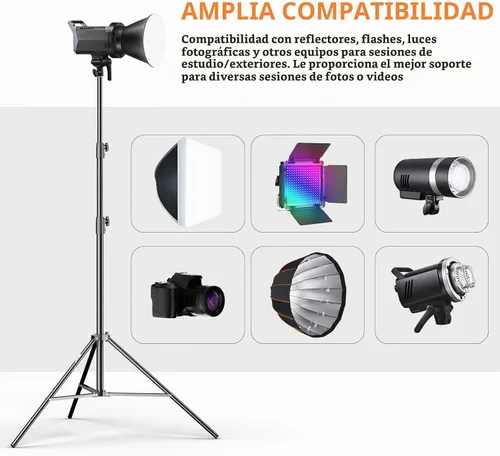 Vista 5 de EMART Soporte de Luz Resistente de 8.5 pies, Acolchado con Resorte, Construcción de Aleación de Aluminio, Trípode de Estudio de Foto y Video
