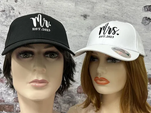 Vista 5 de Hepandy Sombreros de béisbol Mr and Mrs para hombre y mujer