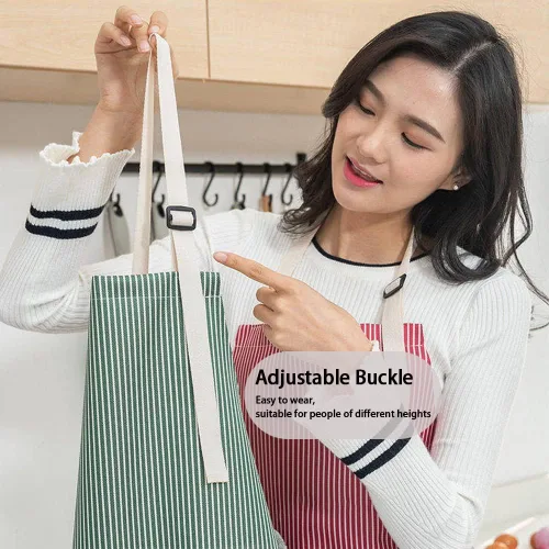 Vista 4 de V-shine Delantal de cocina para mujer con bolsillos para limpiar la mano, cuello ajustable para cocinar hornear