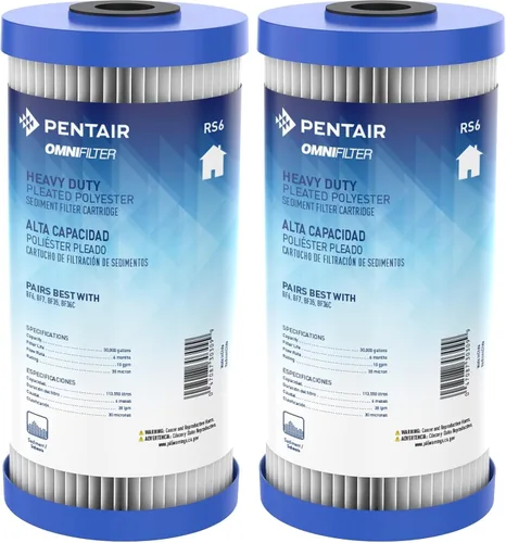 Vista 6 de Pentair OMNIFilter RS6 Filtro de agua de sedimentos, 10 pulgadas, cartucho de repuesto plisado Big Blue resistente para toda la casa, 10" x 4.5