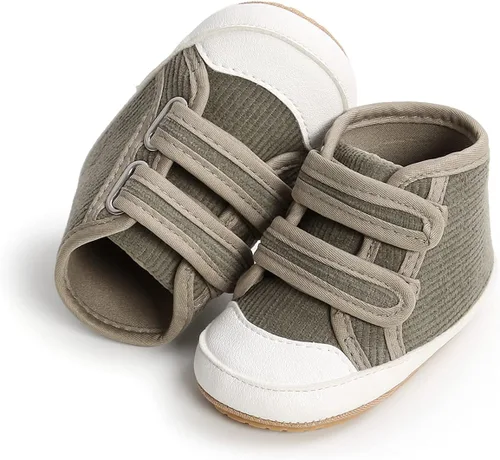 Vista 21 de COSANKIM Zapatos deportivos para bebé niño y niña, zapatos de tobillo altos, antideslizantes, suela suave, zapatos de cuna para niños pequeños