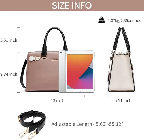 Vista 6 de BOSTANTEN Bolso de cuero para mujer, bolso de diseñador con asa superior, bolso cruzado, Bolsas colgantes de cuero para mujer