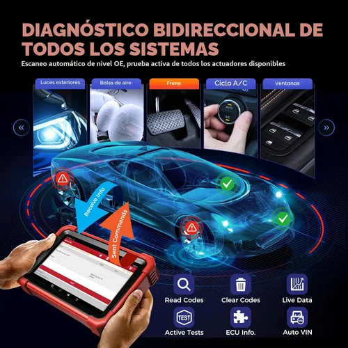 Vista 5 de LAUNCH X431 CRP919XBT OBD2 escáner, herramienta de escaneo bidireccional inalámbrico 2026 con codificación ECU, más de 35 servicios, diagnóstico