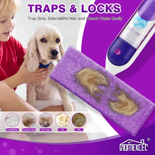 Vista 6 de HOMEXCEL Almohadillas de microfibra reutilizables para mopa Swiffer PowerMop, repuestos de almohadillas Power Mop para trapeador de spray