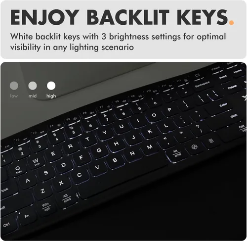 Vista 2 de Teclado y mouse inalámbricos retroiluminados X9 (Bluetooth + 2.4G) Combo ergonómico de teclado y mouse inalámbrico con reposamuñecas, recargable
