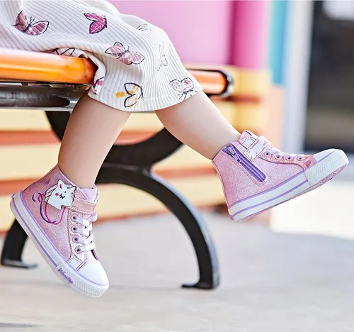 Vista 4 de Weestep Girls ToddlerLittle Kid Glitter Unicorn Bow Sneaker Shoe