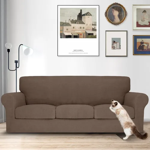 Vista 69 de MAXIJIN 2 piezas de fundas para silla con brazos, funda para silla de sofá para sala de estar, funda elástica para perros para una silla con 1 cojín