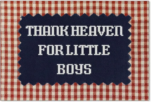 Vista 25 de Arte de pared con texto en inglés "Thank Heaven for Little Boys" (Thank Heaven for Little Boys), póster vintage con cita de guinga roja, impresiones