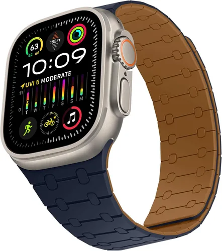 Vista 17 de Compatible con correa de Apple Watch de 49mm 46mm 45mm 44mm 42mm 41mm 40mm 38mm, correa de bucle magnético ajustable de silicona para iWatch Ultra