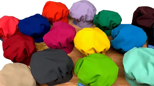 Vista 5 de CHEFSKIN Sombrero de chef XXL Toque Whites ajustable colores vibrantes. Espacioso totalmente ajustable