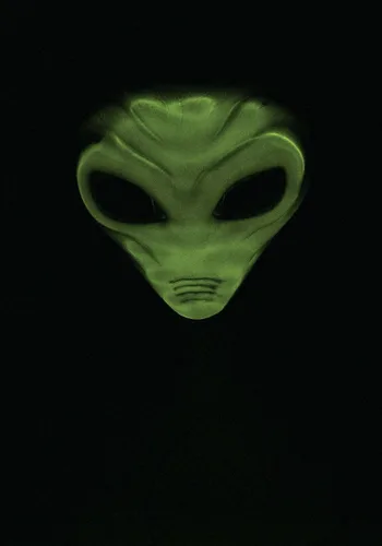 Vista 2 de California Costumes Máscara alienígena verde iluminada, Verde
